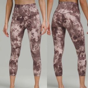 Lululemon Align High-Rise Crop 23" Diamond Dye Mink Bery Lunar Rock Shadow Grey